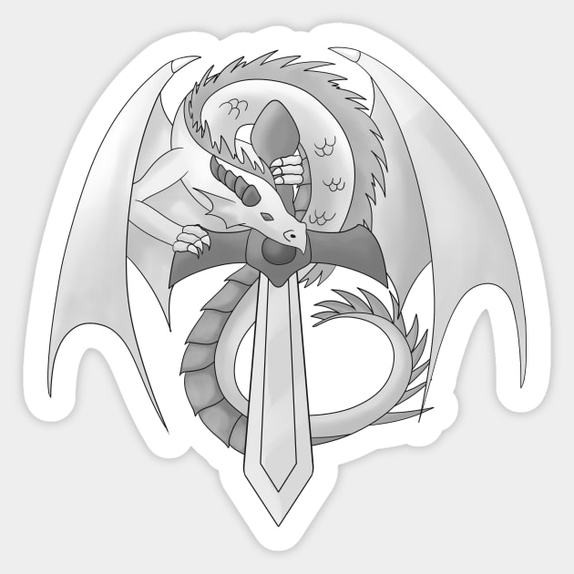 Crystal Sword Dragon Sticker by BiscuitSnack